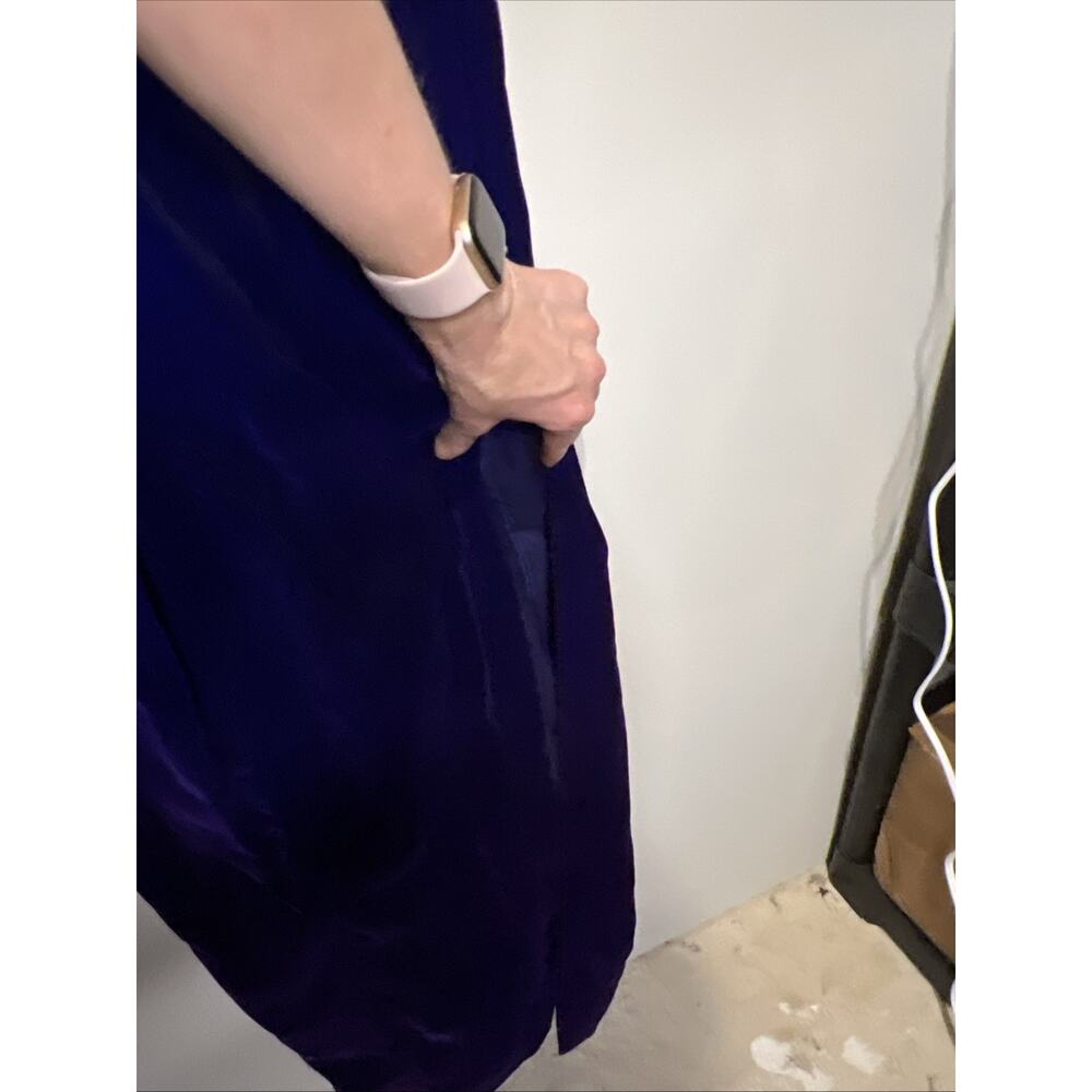 NWT Vintage Steppin’Out Purple Velvet Strappy Body Con Long Dress Prom Wedding - Picture 3 of 7